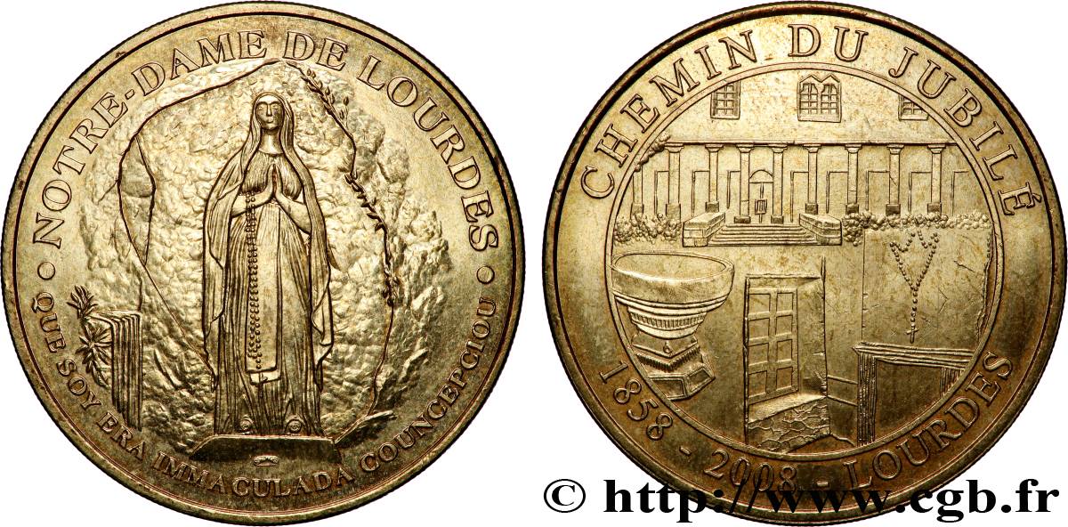 TOURISTIC MEDALS Médaille touristique, Notre-Dame de Lourdes, Chemin du jubilé VZ