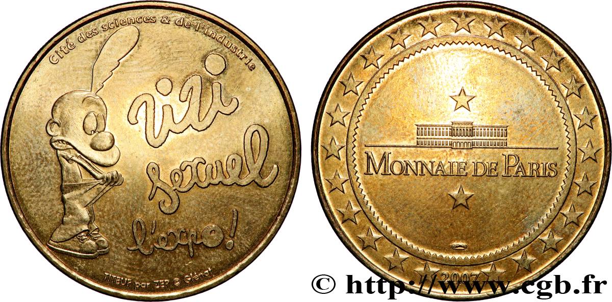 TOURISTIC MEDALS Médaille touristique, Cité des sciences et de l’industrie, Exposition ”Zizi sexuel”, Paris VZ