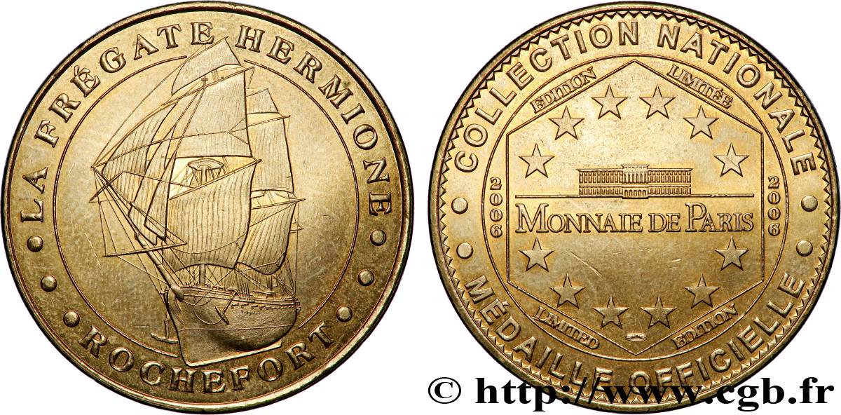 TOURISTIC MEDALS Médaille touristique, La frégate Hermione AU