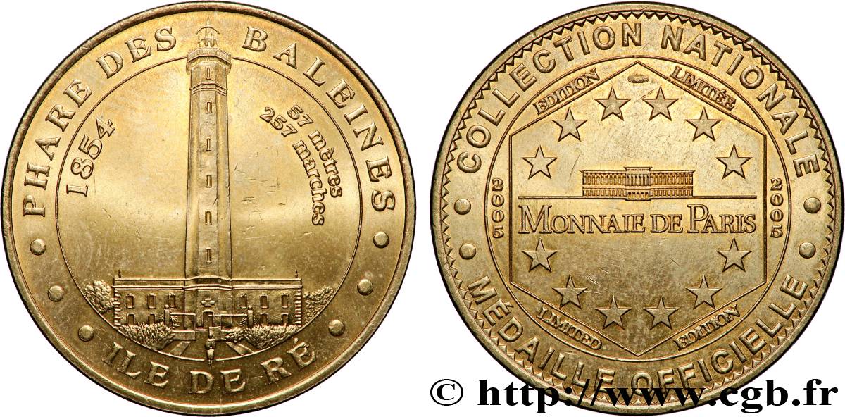 TOURISTIC MEDALS Médaille touristique, Phare des baleines, Île de Ré VZ