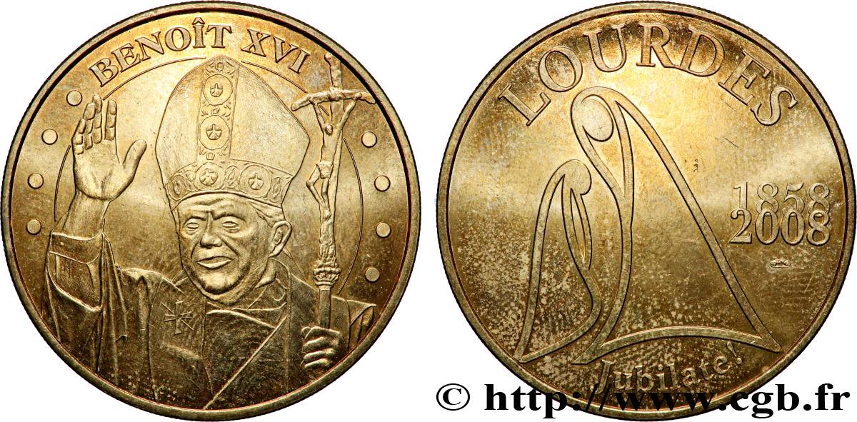 TOURISTIC MEDALS Médaille touristique, Benoît XVI, Lourdes VZ