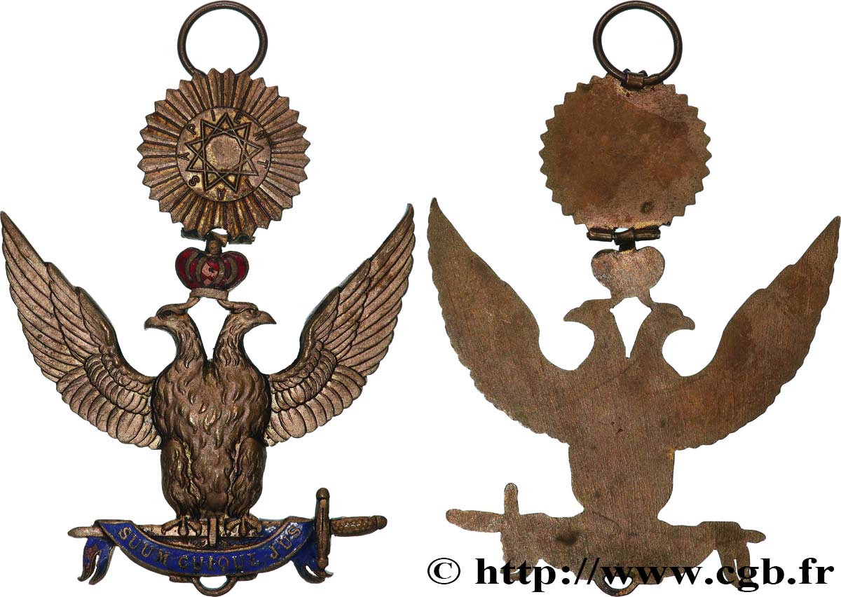 FRANC - MAÇONNERIE Médaille, Bijou, 33e degré TTB