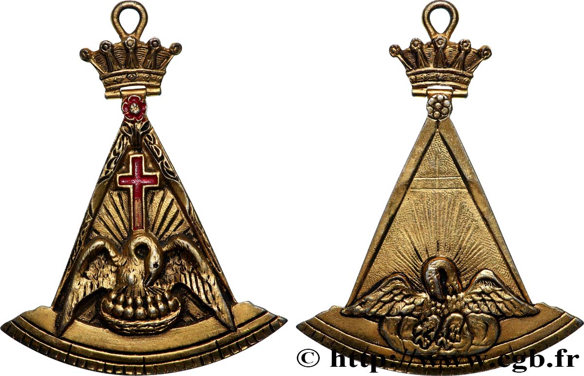 FRANC-MAÇONNERIE - PARIS BIJOU 18° - GRADE DE CHEVALIER ROSE CROIX fVZ