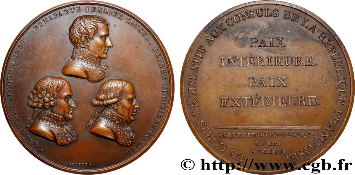 CONSOLATO Médaille, Paix d&nbsp;Amiens q.SPL/BB