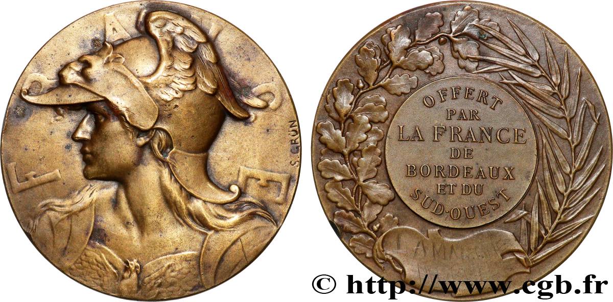TROISIÈME RÉPUBLIQUE Médaille FRANCE, Offert par le Journal La France TTB