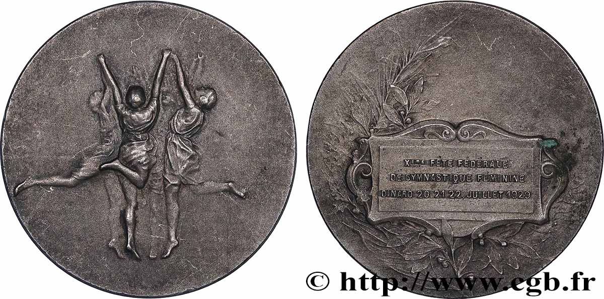 TROISIÈME RÉPUBLIQUE Médaille, Fête fédérale de gymnastique féminine TTB