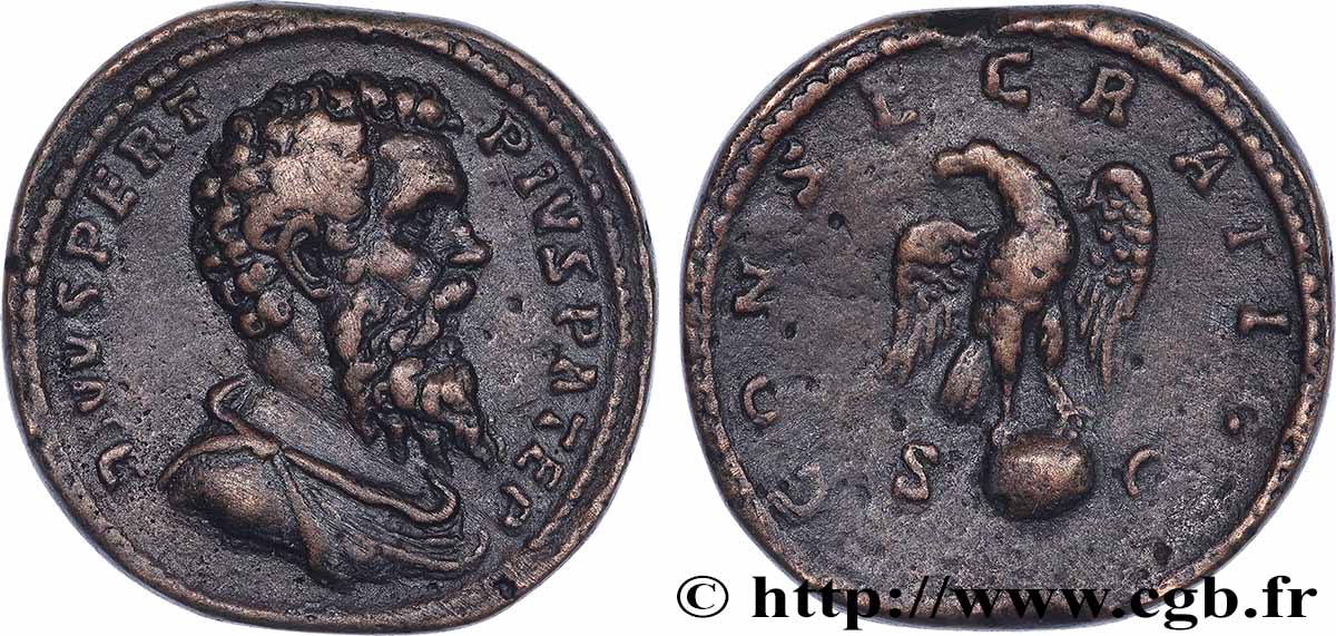 PERTINAX Médaillon, Padouan, Pertinax, d’après un sesterce de Septime Sévère pour la consécration de Pertinax, postérieure TTB+