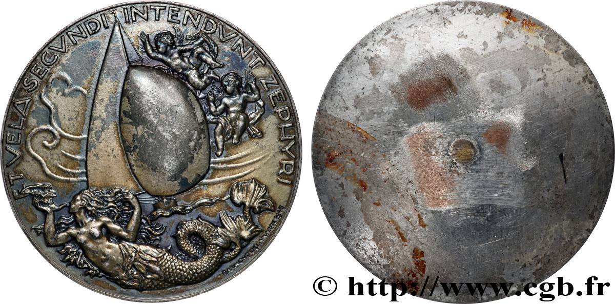 QUATRIÈME RÉPUBLIQUE Médaille, Yachting, tirage uniface TTB