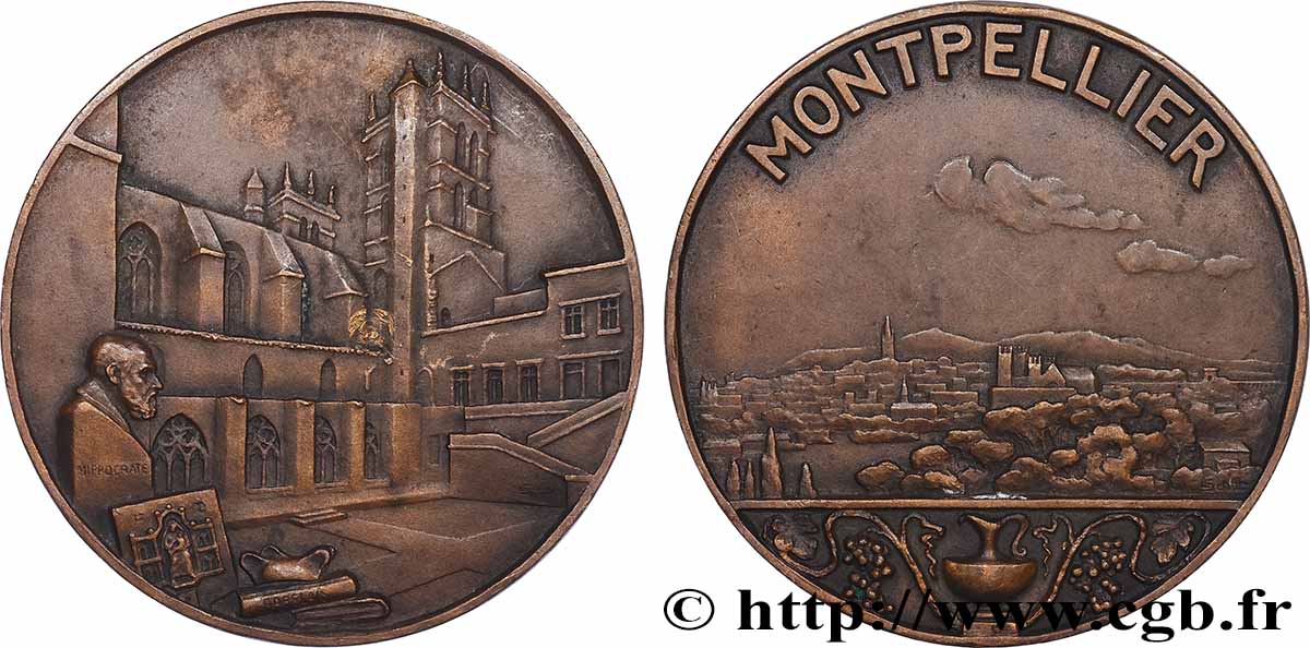 VILLES ET MAIRIES Médaille, Faculté de médecine de Montpellier AU