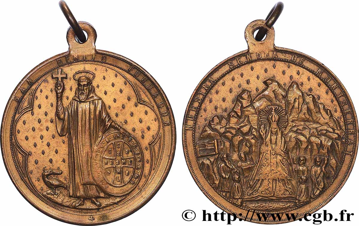 MÉDAILLES RELIGIEUSES Médaille, Notre-Dame de Montserrat TTB+
