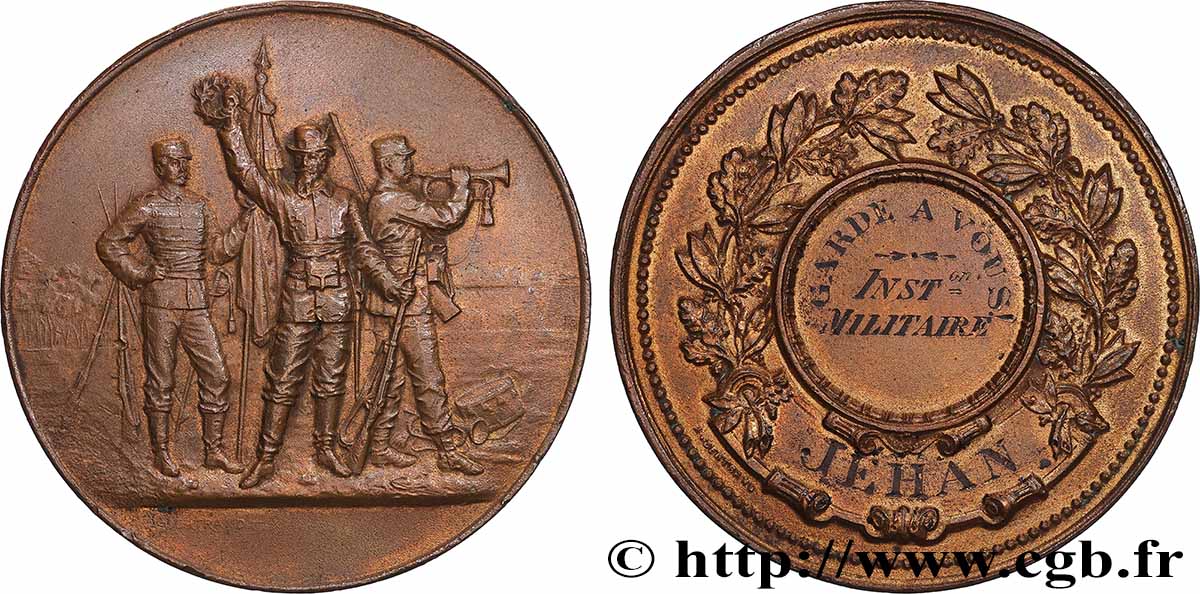 III REPUBLIC Médaille, Institut militaire XF