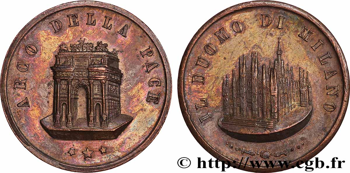 ITALIA Médaille, Monuments de Milan BB