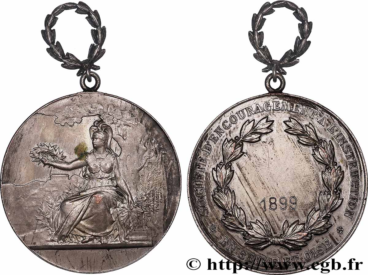 TERZA REPUBBLICA FRANCESE Médaille, Société d’encouragement à l’instruction BB
