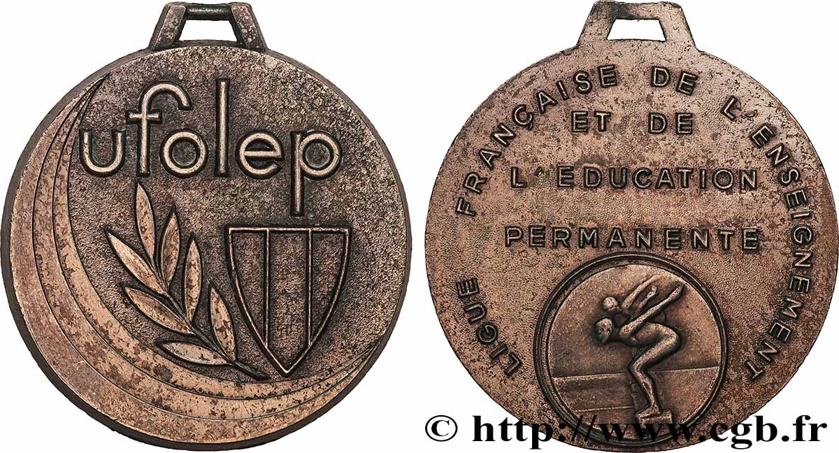 III REPUBLIC Médaille, Ligue française de l’enseignement AU