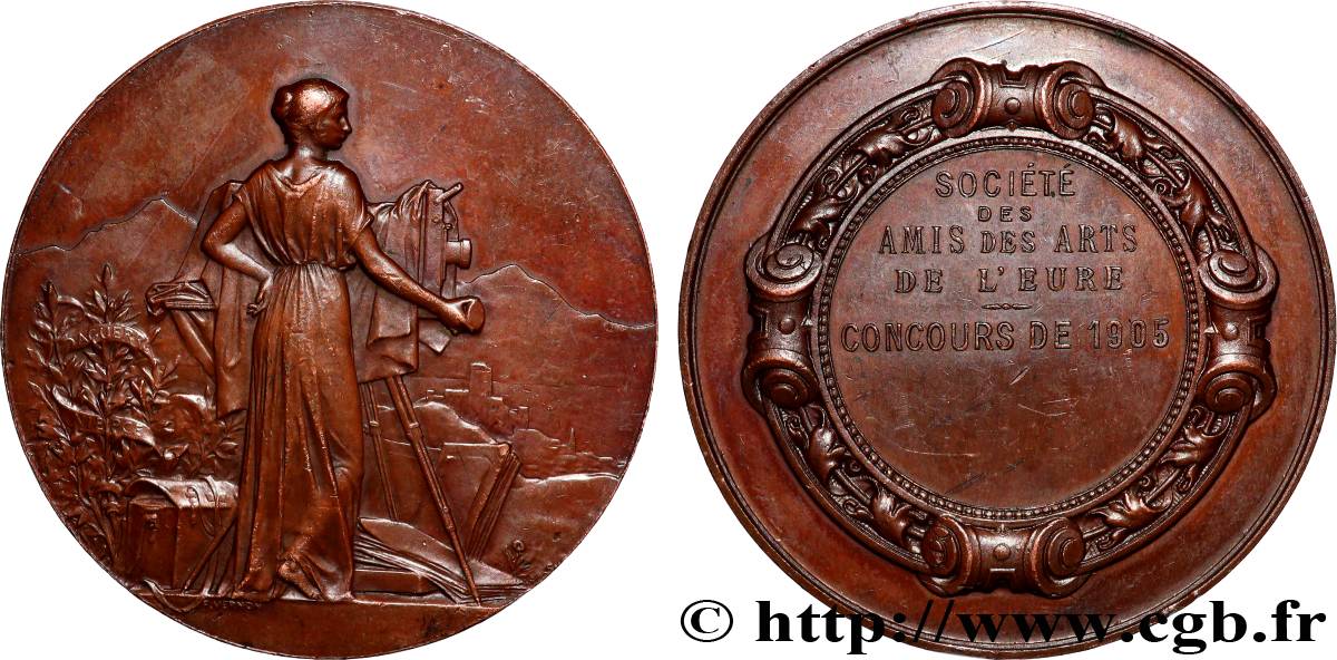 TROISIÈME RÉPUBLIQUE Médaille, Société des amis des arts de l’Eure, Concours TTB+