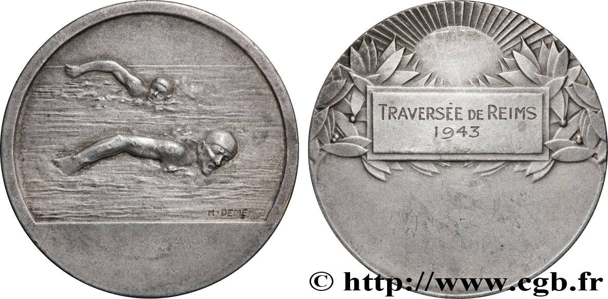 TERZA REPUBBLICA FRANCESE Médaille, Traversée de Reims BB