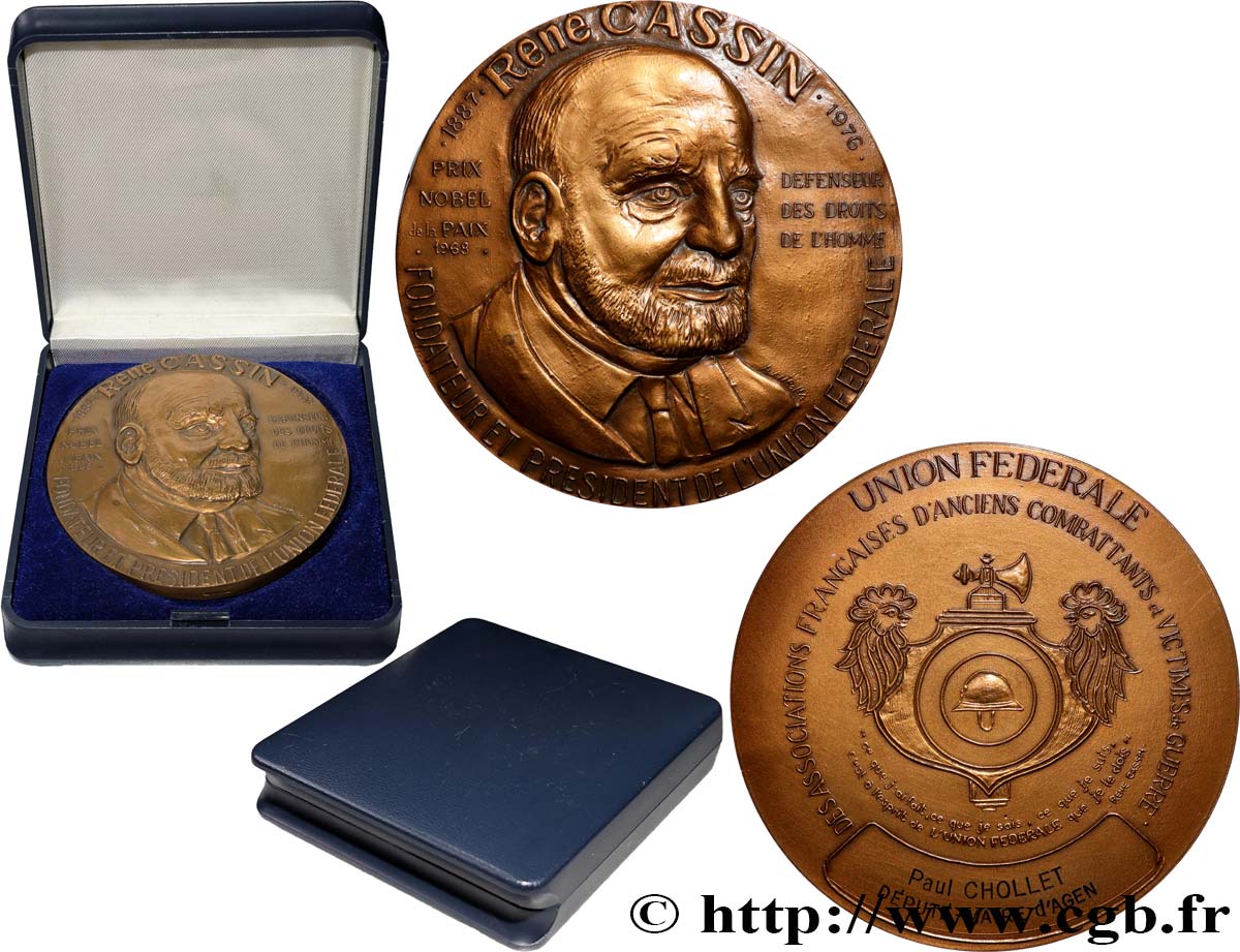 V REPUBLIC Médaille, René Cassin, Union fédérale des associations françaises des anciens combattants et victimes de guerre AU