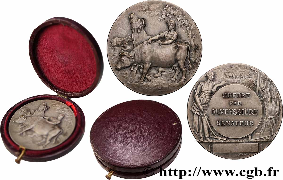 TROISIÈME RÉPUBLIQUE Médaille, Offert par sénateur TTB+