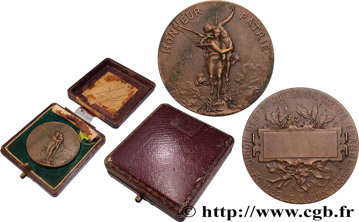 SHOOTING AND ARQUEBUSE Médaille, Union des sociétés de tir de France AU