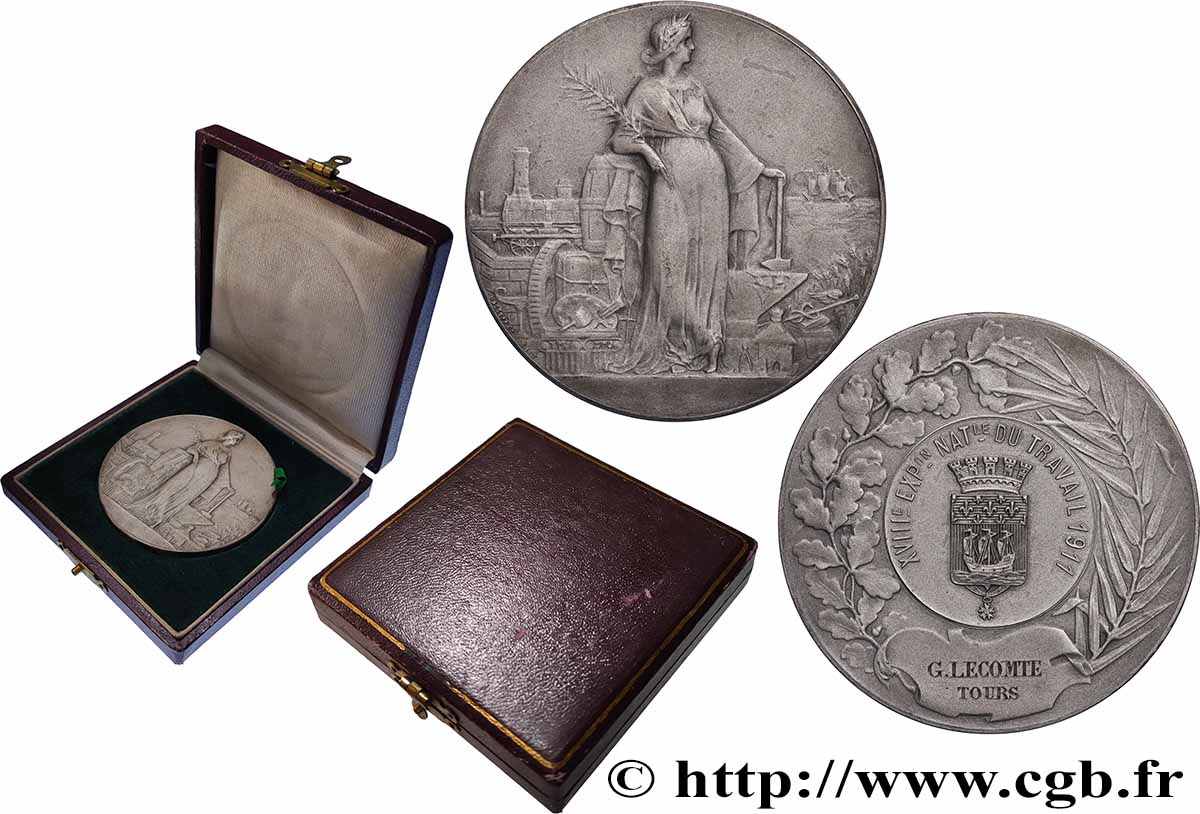 TROISIÈME RÉPUBLIQUE Médaille, XVIII.e exposition nationale du travail TTB+