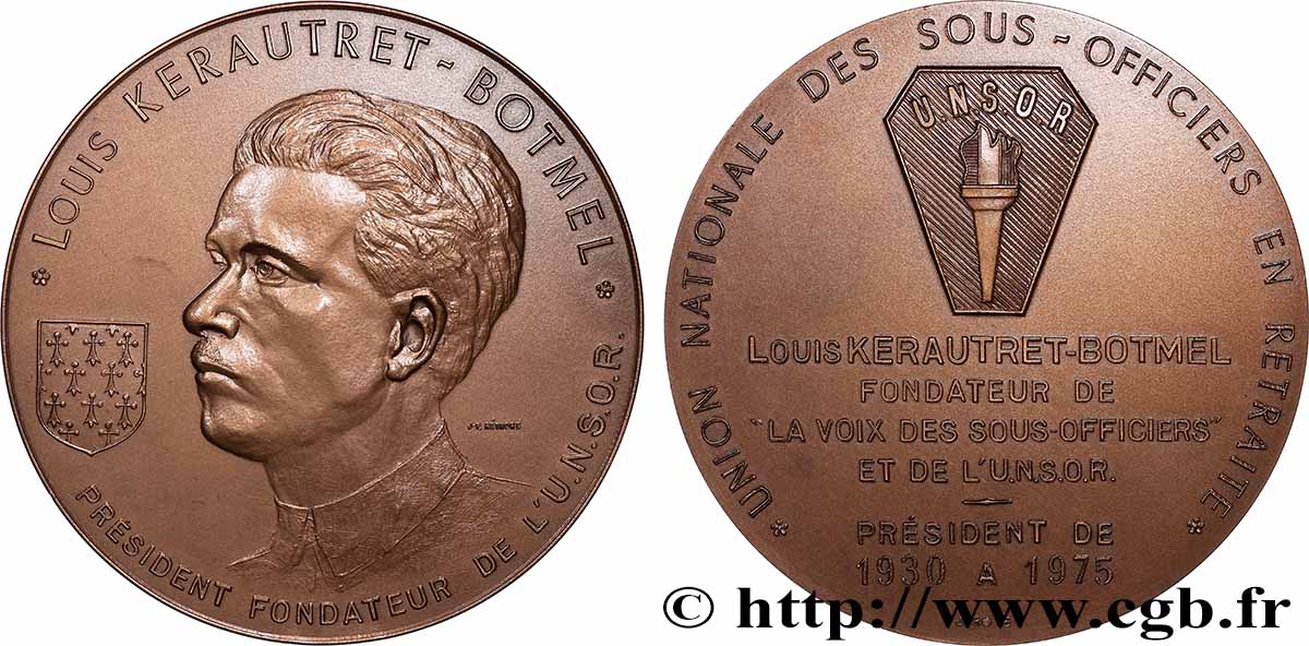 CINQUIÈME RÉPUBLIQUE Médaille, Louis Kerautret Botmel TTB+