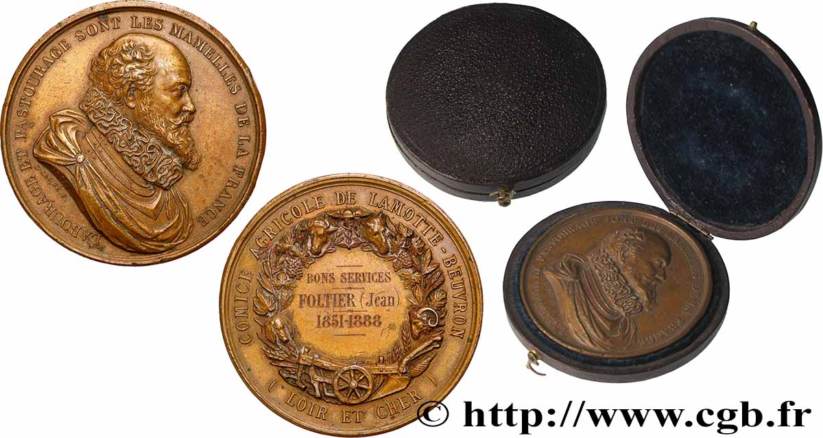 TROISIÈME RÉPUBLIQUE Médaille, Comice agricole de Lamotte-Beuvron TTB+