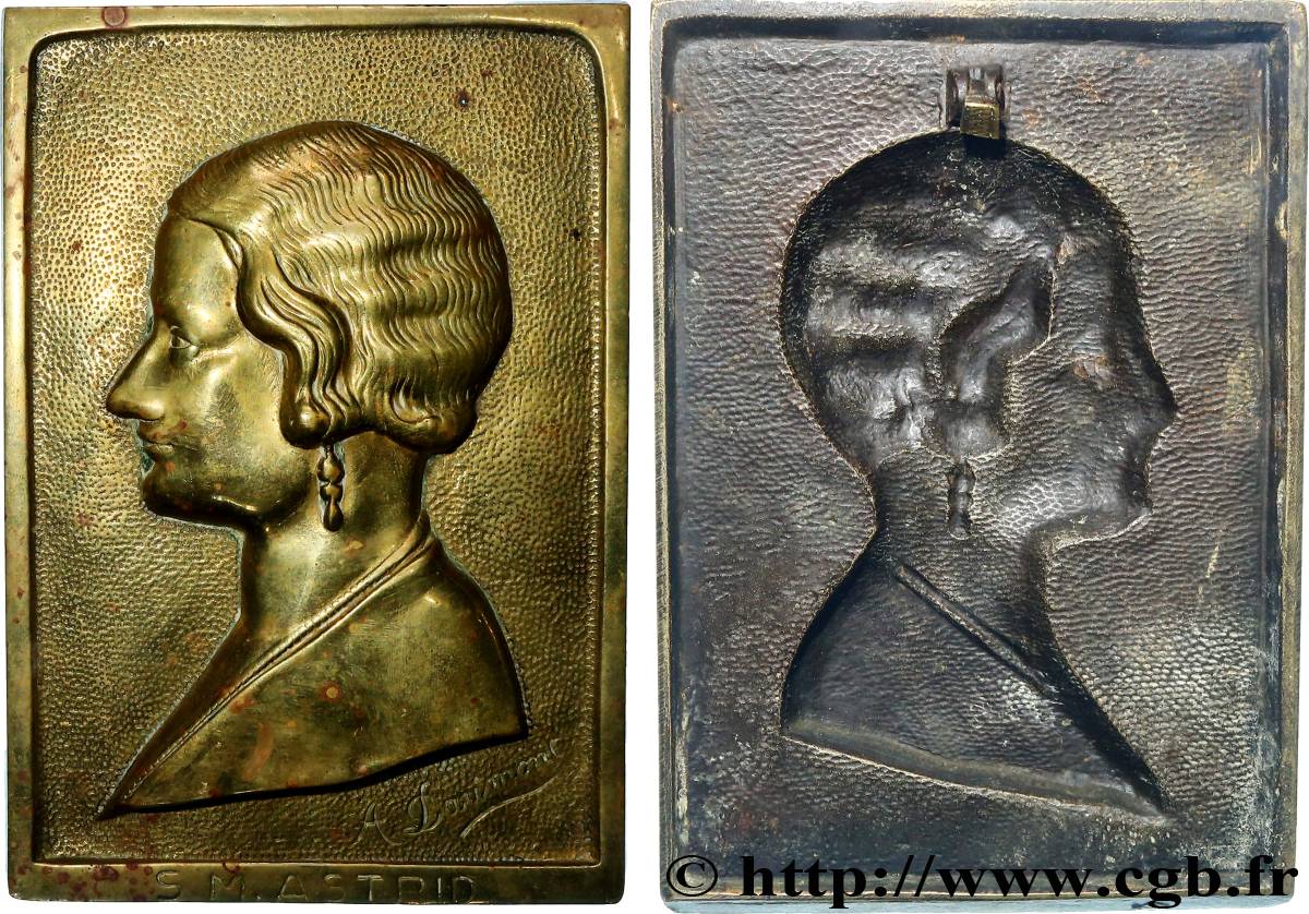 BELGIUM - KINGDOM OF BELGIUM - REIGN OF LEOPOLD III Plaque, Astrid de Suède AU