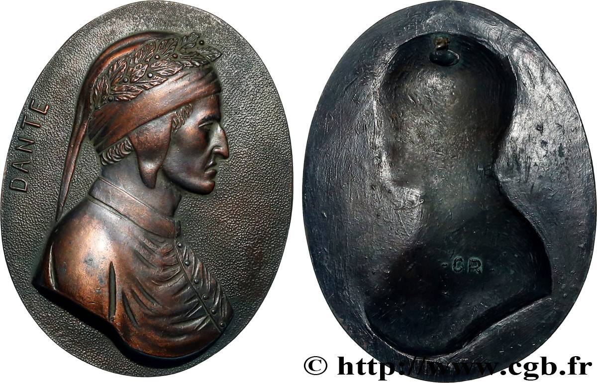 ART, PEINTURE ET SCULPTURE Plaque, Dante  TTB+