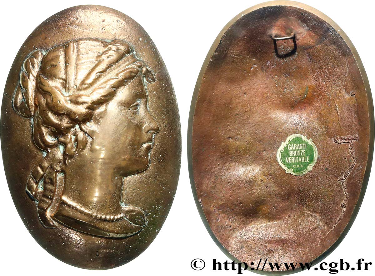 ART, PEINTURE ET SCULPTURE Fonte, Tête féminine TTB+