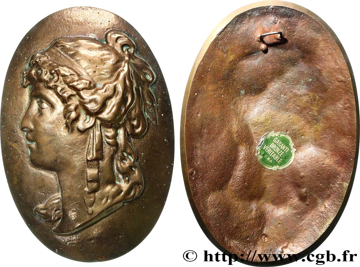 ART, PEINTURE ET SCULPTURE Fonte, Tête féminine TTB+