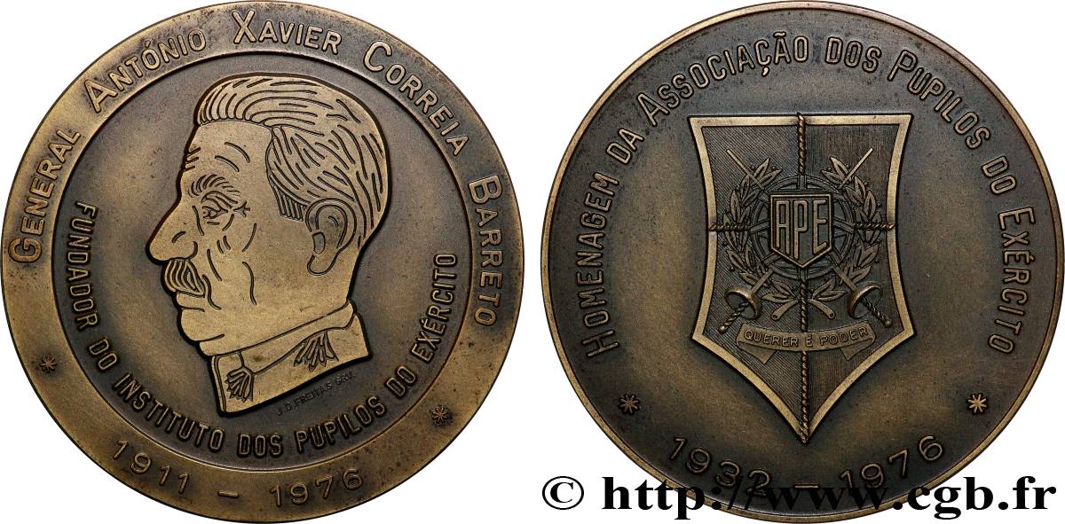 PORTUGAL Médaille, António Xavier Correia Barreto TTB+