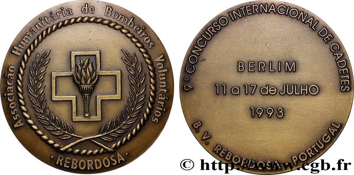 PORTUGAL Médaille, Association humanitaire des pompiers volontaires TTB+