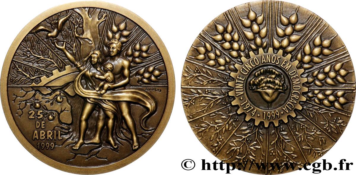 PORTUGAL Médaille, Révolution du 25 avril 1974, 543 SUP
