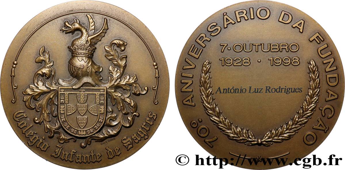 PORTUGAL Médaille, Collège Infante de Sagres TTB+