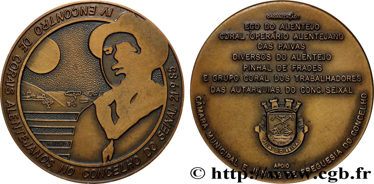 PORTUGAL Médaille, 4e réunion des chorales de l&nbsp;Alentejo dans la municipalité de Seixal TTB+