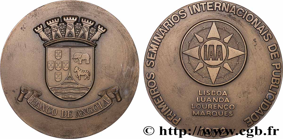 PORTUGAL Médaille, Banque d’Angola TTB+