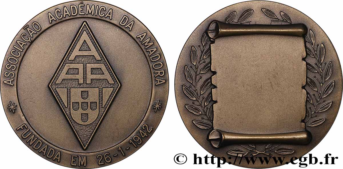 PORTUGAL Médaille, Association académique d’Amadora TTB+