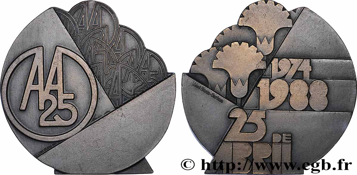 PORTUGAL Médaille, 25 ans depuis le 25 avril, n°821 TTB+