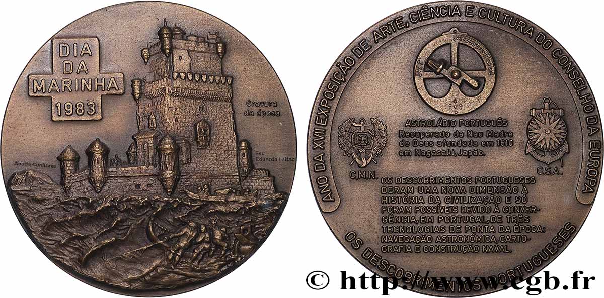 PORTUGAL Médaille, XVIIe Exposition d&nbsp;art, de science et de culture du Conseil de l&nbsp;Europe TTB+