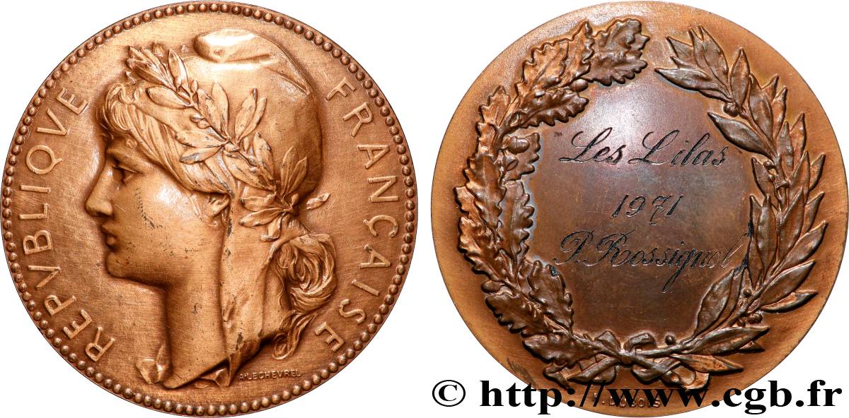 FUNFTE FRANZOSISCHE REPUBLIK Médaille de récompense fVZ