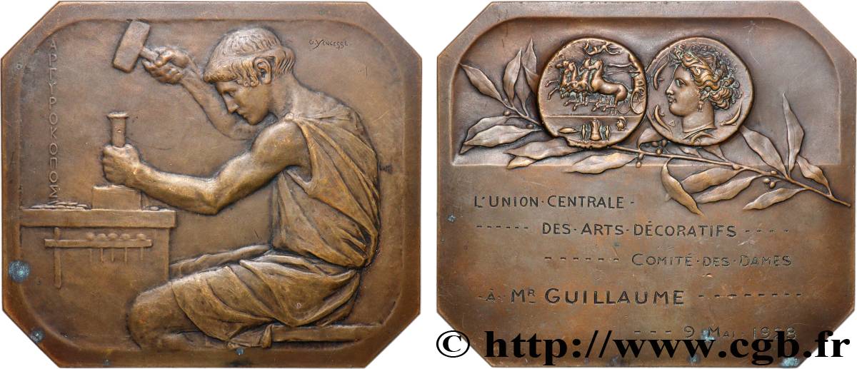 TROISIÈME RÉPUBLIQUE Plaquette, le frappeur grec, Union Centrale des Arts Décoratifs, n°198 TTB
