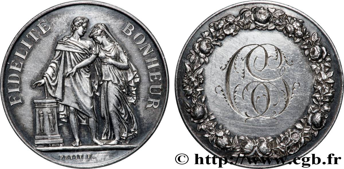 AMOUR ET MARIAGE Médaille de mariage, Fidélité et Bonheur AU