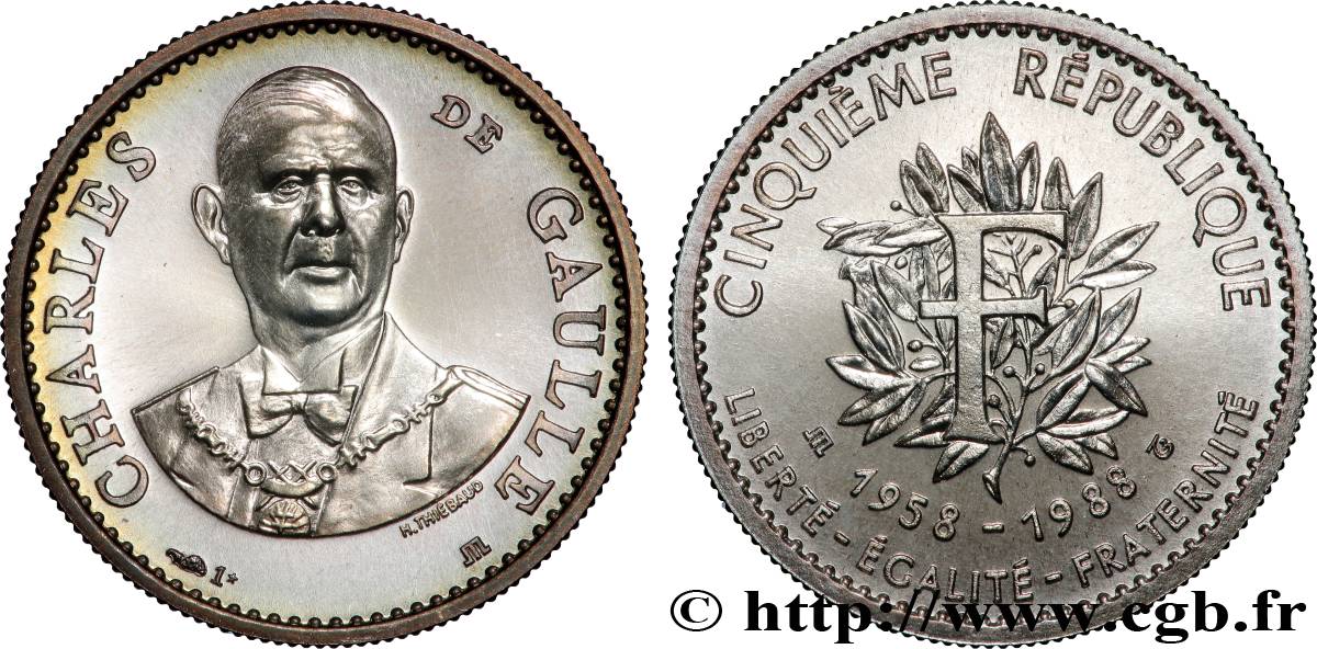 V REPUBLIC Médaille, Charles de Gaulle AU