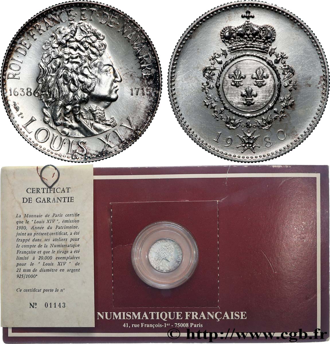 CINQUIÈME RÉPUBLIQUE Médaille, Louis XIV SUP