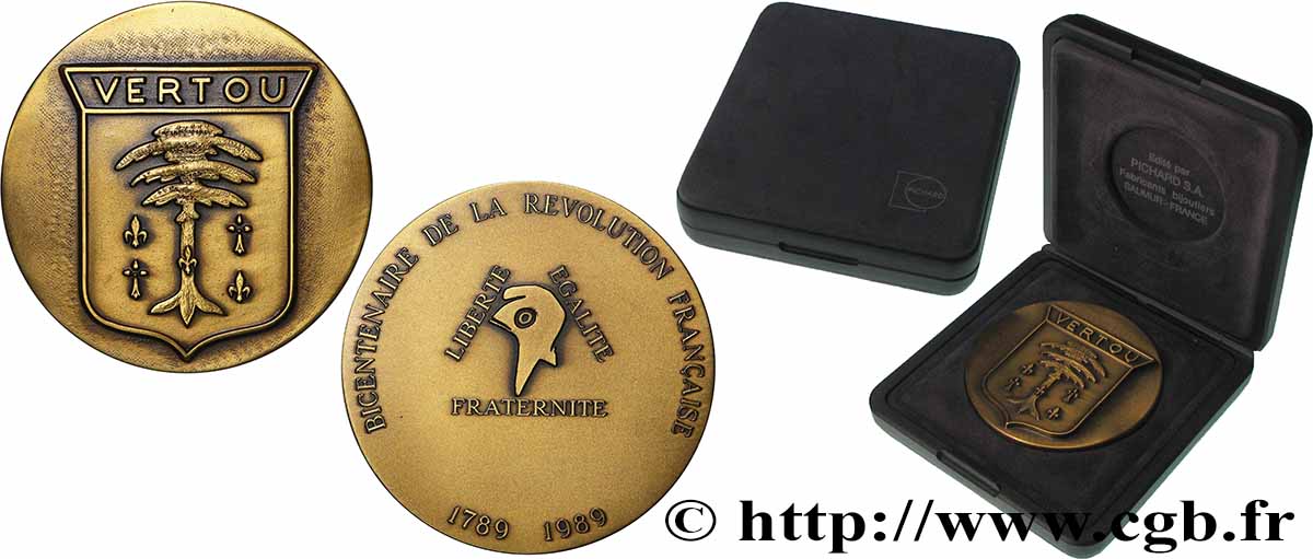 CINQUIÈME RÉPUBLIQUE Médaille, Bicentenaire de la révolution française SUP