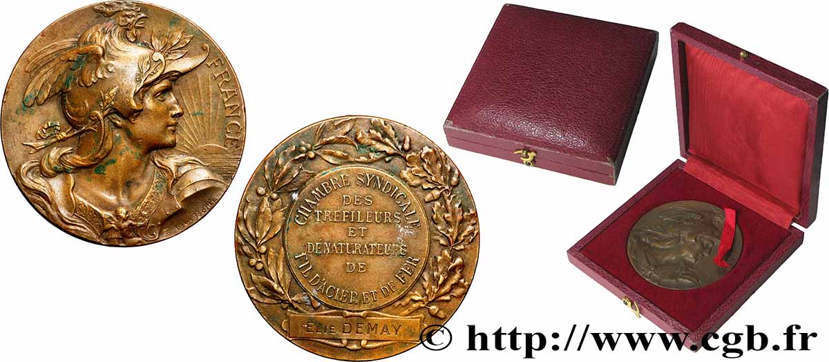 ASSOCIATIONS PROFESSIONNELLES - SYNDICATS Médaille, Chambre syndicale des tréfileurs et dénaturateurs de fil d’acier et de fer TTB+