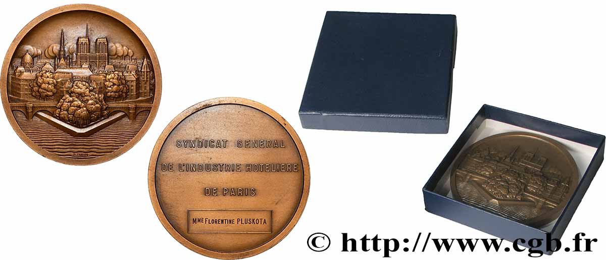 III REPUBLIC Médaille, Syndicat général de l’industrie hôtelière AU