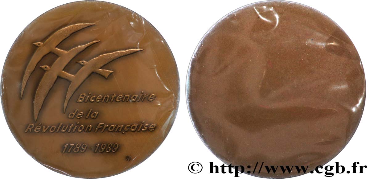 FUNFTE FRANZOSISCHE REPUBLIK Médaille, Bicentenaire de la révolution française fST