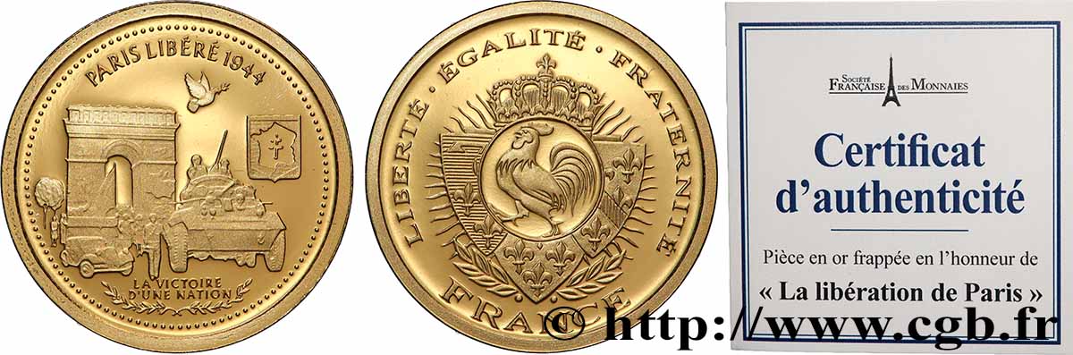 V REPUBLIC Médaille, 70e anniversaire de la libération Proof set