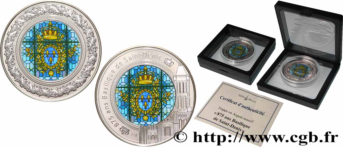 CINQUIÈME RÉPUBLIQUE Médaille, 875 ans de la Basilique de Saint-Denis BE